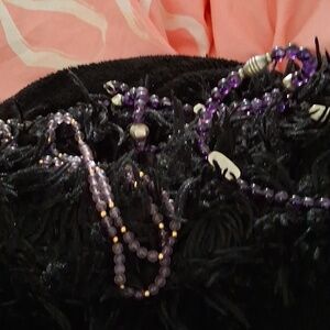 Elegant Purple Beaded Necklace. 2 VINTAGE Amythest Necklaces